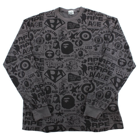 Bape Black Multilogo LS Gris