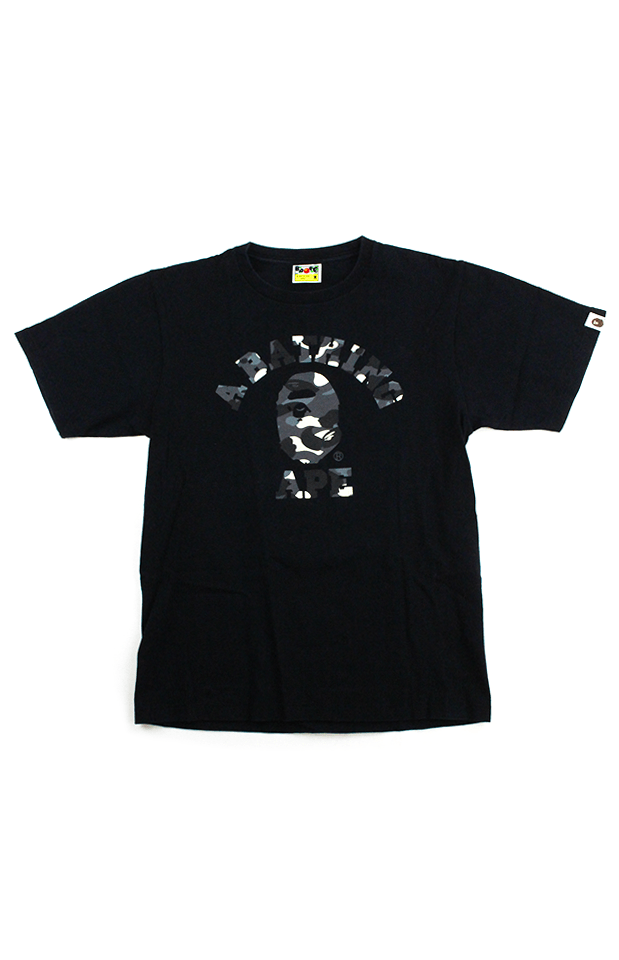 Bape glow in the dark black City Camo College Logo Tee Black - SaruGeneral