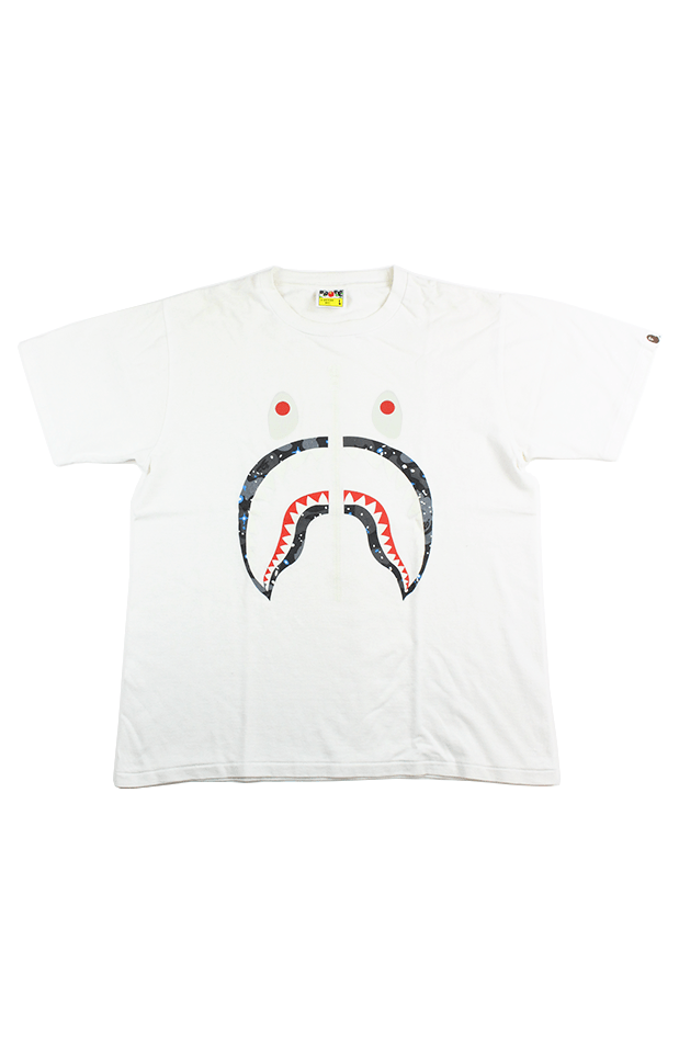 Bape Space Camo Shark Face Tee White - SaruGeneral