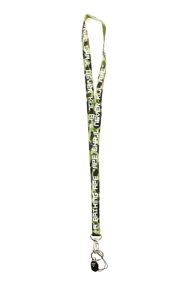 Bape Green Camo Text Lanyard - SaruGeneral