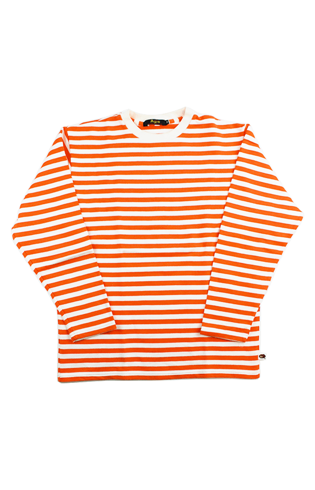 Bape Orange Stripe LS White - SaruGeneral