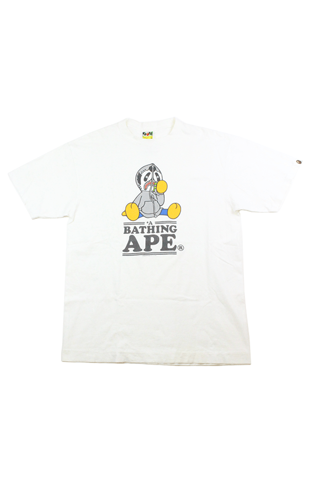 Bape Grey Teriyaki Shark Tee White - SaruGeneral