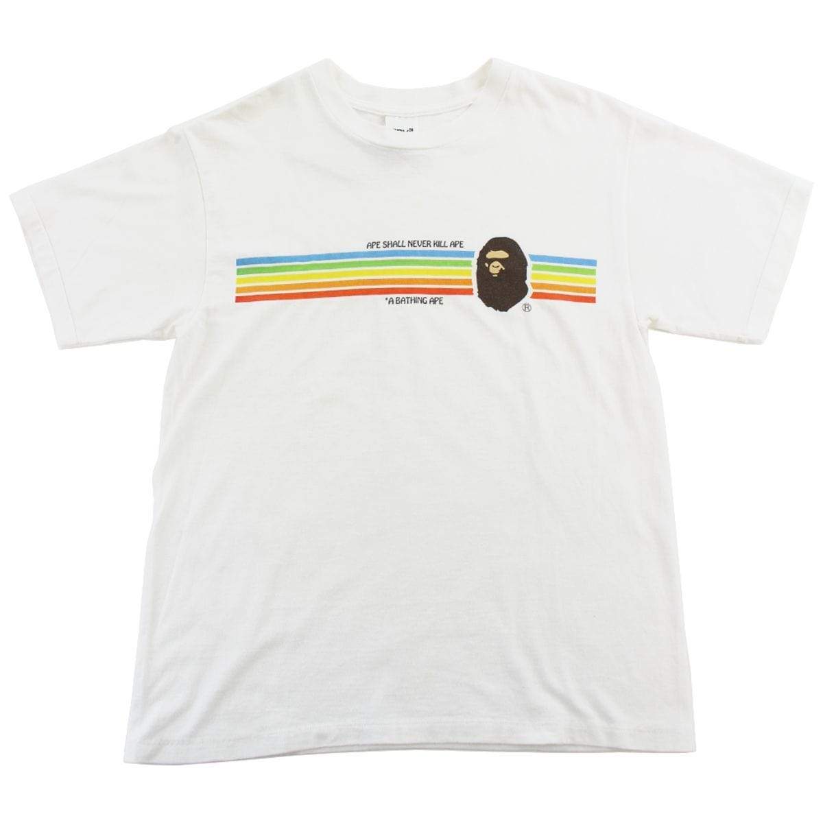 Bape Rainbow ASNKA Tee White - SaruGeneral