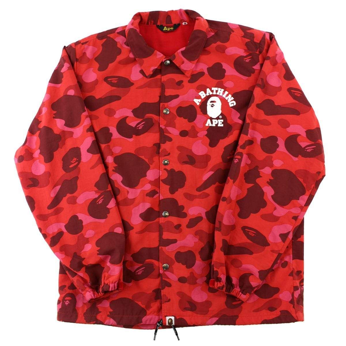Bape Red Camo College Coach Jacket - SaruGeneral