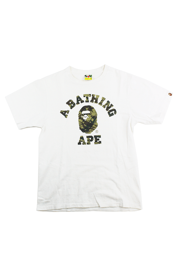 Bape Woodland College Logo Tee White - SaruGeneral