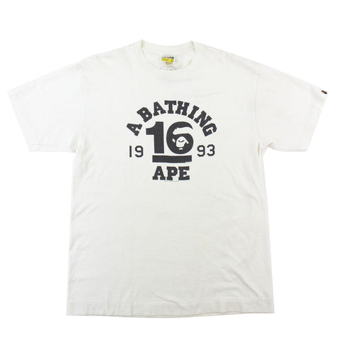Bape '10' College Logo Tee White