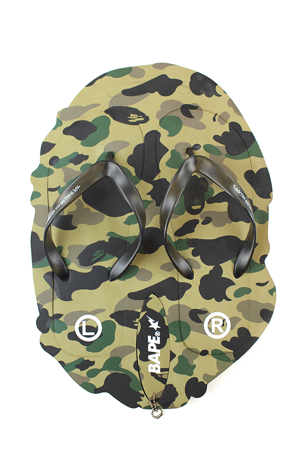 Bape 1st Green Camo Flip Flops - SaruGeneral