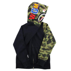 Bape 1st Green Camo Shark Hoodie Black