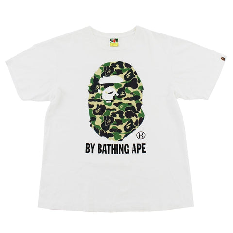 T-shirt Bape ABC Green Camo Big Ape avec logo blanc