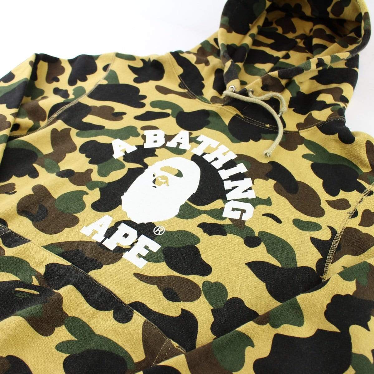 Bape 1st Yellow Camo College Logo Hoodie - SaruGeneral
