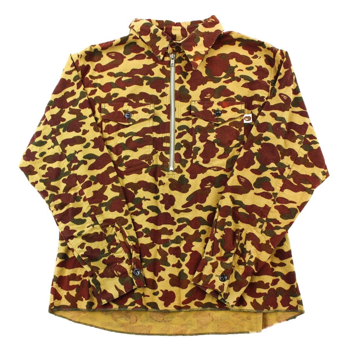 Bape 1st Green Camo Half Zip Shirt - SaruGeneral