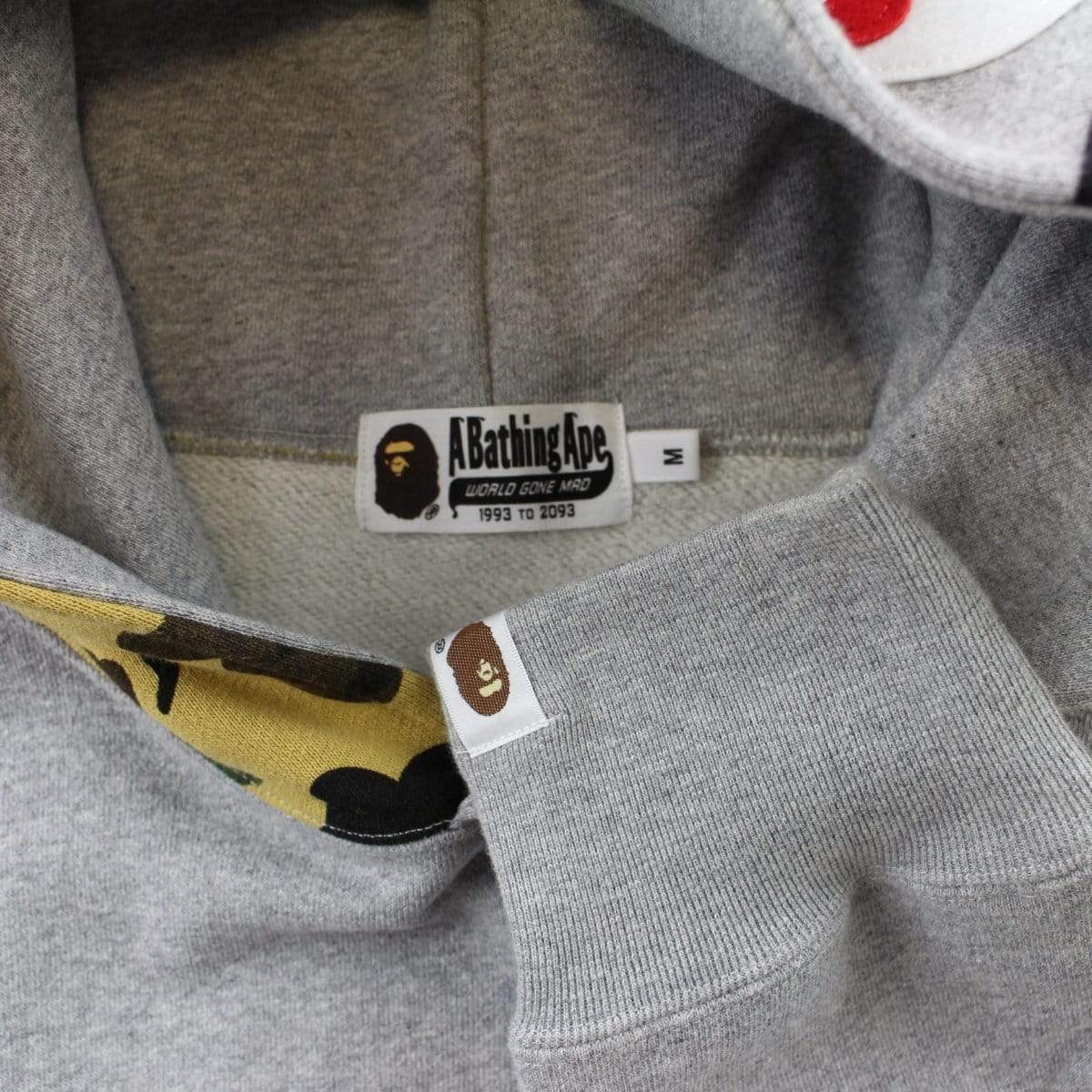 Bape 1st Yellow Camo Pullover Shark Hoodie Grey - SaruGeneral