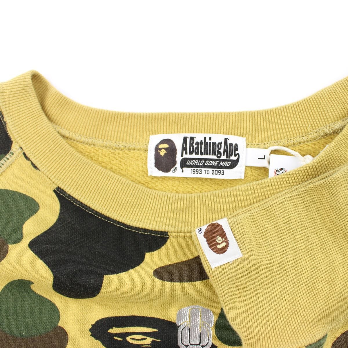 Bape 1st Yellow Camo Shark Face Crewneck - SaruGeneral