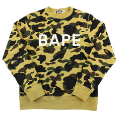 Bape 1st Yellow Camo Text Crewneck