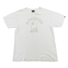 Bape 1st Yellow Outline College Logo Tee White