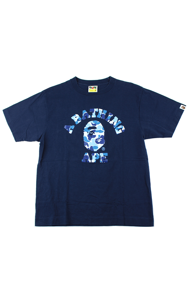 Bape ABC Blue Camo College Logo Tee Navy - SaruGeneral
