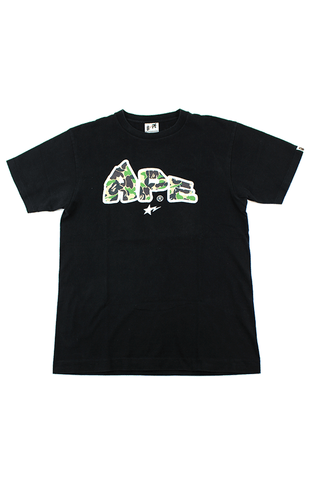 T-shirt Bape ABC Green Camo Ape Text Noir