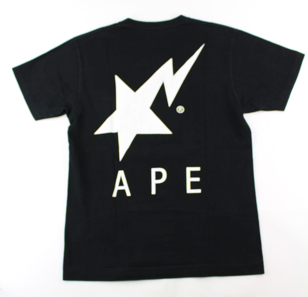 Bape ABC Green Camo Ape Text Tee Black - SaruGeneral