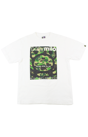 T-shirt Bape ABC Green Camo Baby Milo 2007 blanc