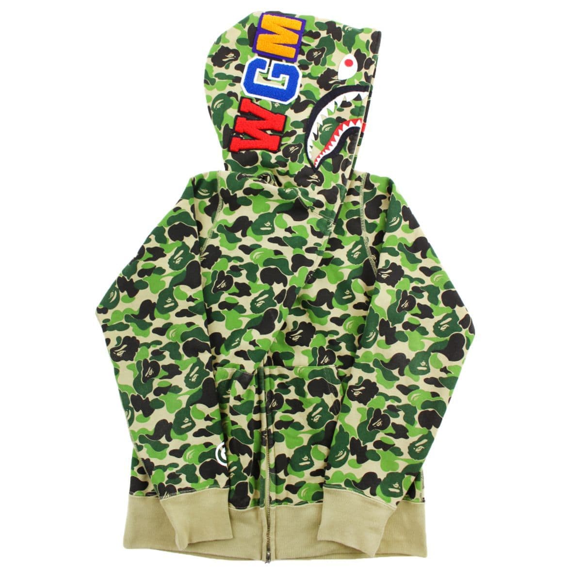 Bape ABC Green Camo Shark Hoodie - SaruGeneral