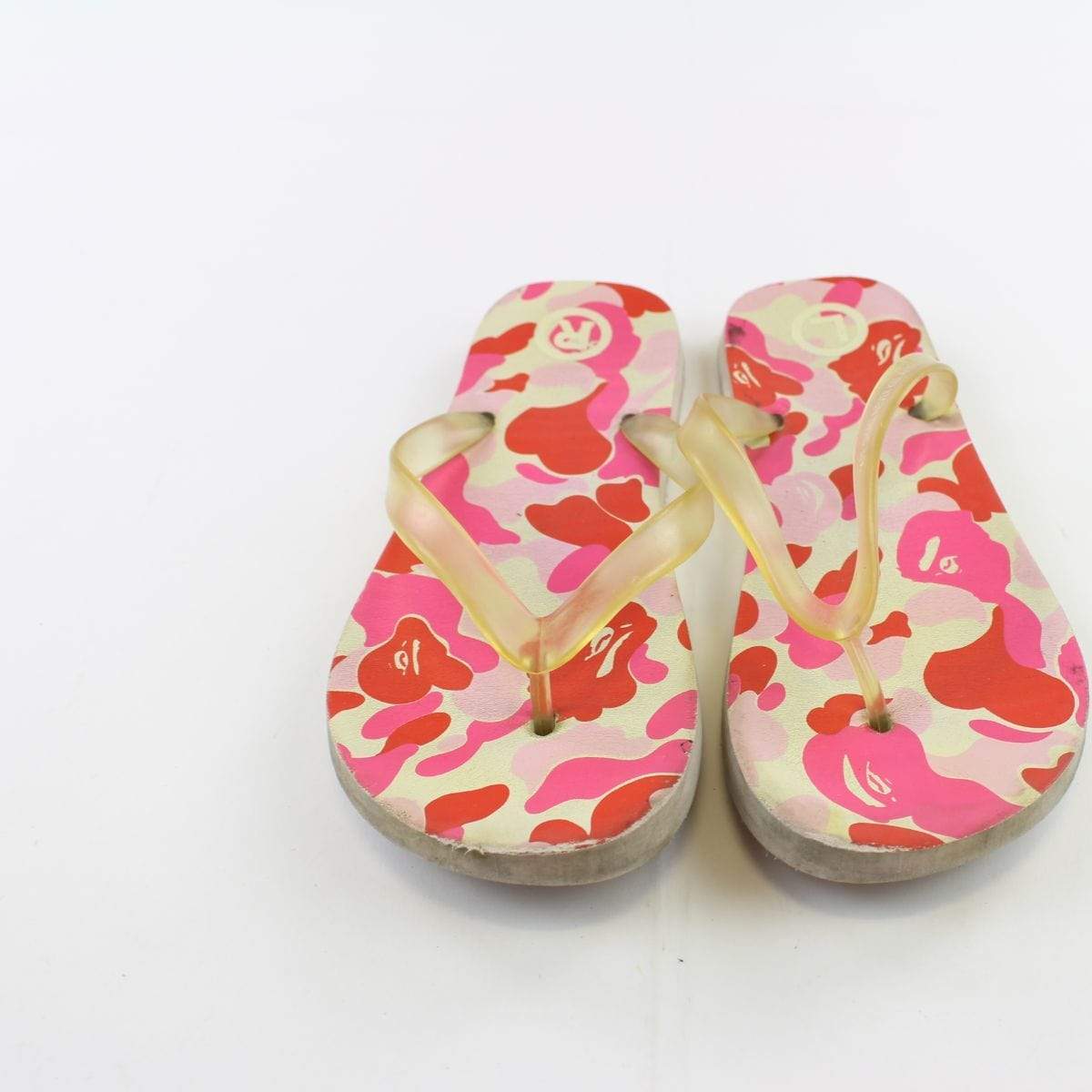 Bape ABC Pink Camo Flip Flops - SaruGeneral