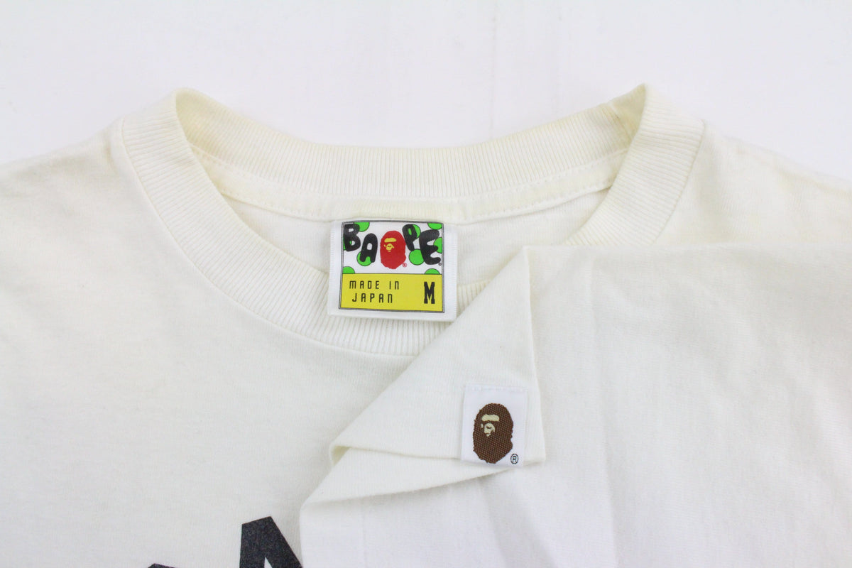 Bape ABC Pink Camo Milo College Logo Tee White - SaruGeneral