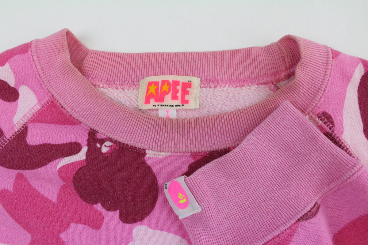 Bape Aape Pink Camo Crewneck - SaruGeneral
