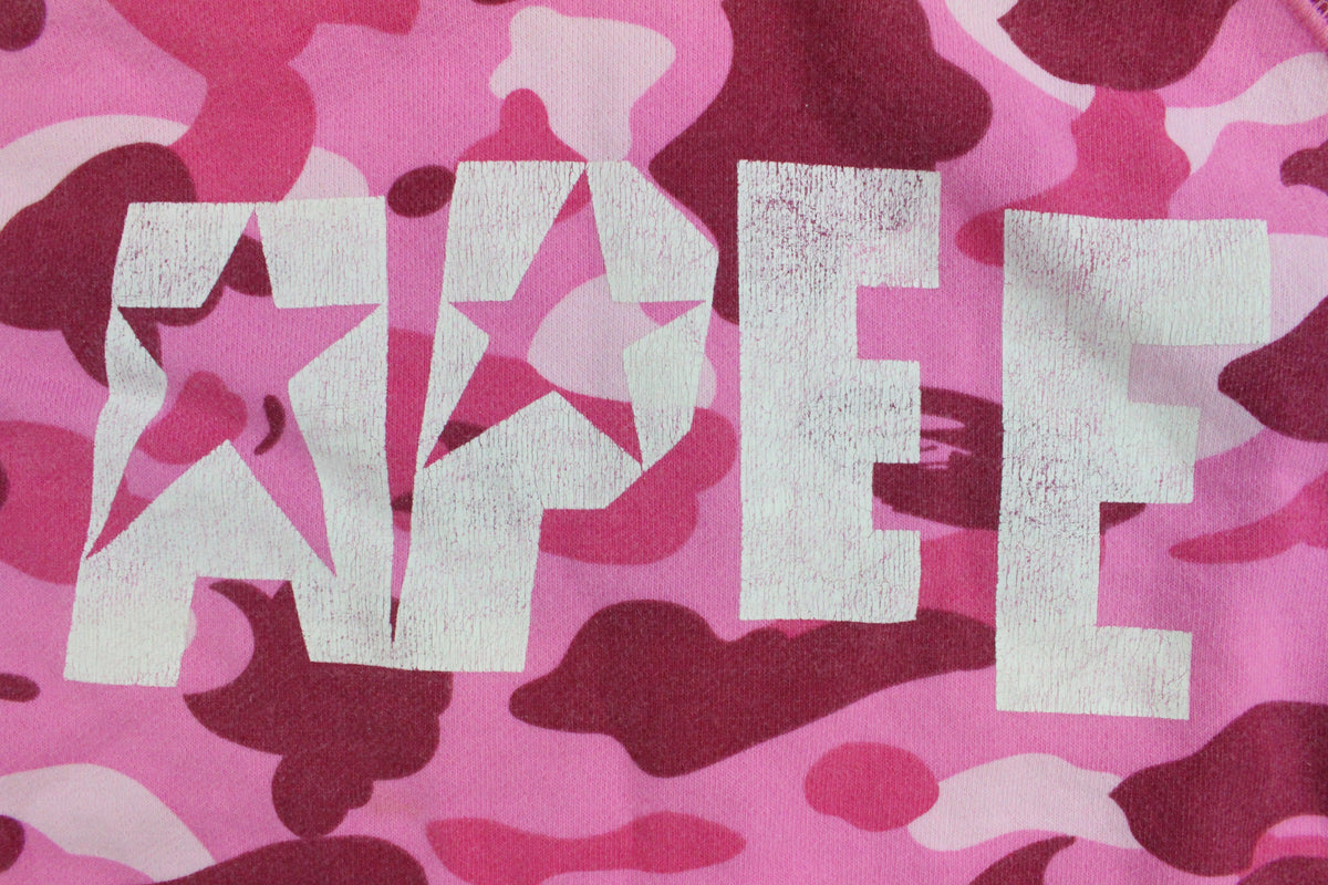 Bape Aape Pink Camo Crewneck - SaruGeneral