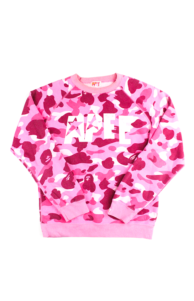 Bape Aape Pink Camo Crewneck - SaruGeneral