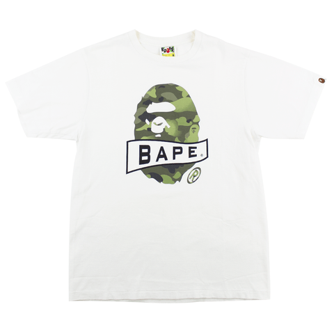 Bannière camouflage Bape All Green avec logo Big Ape blanc