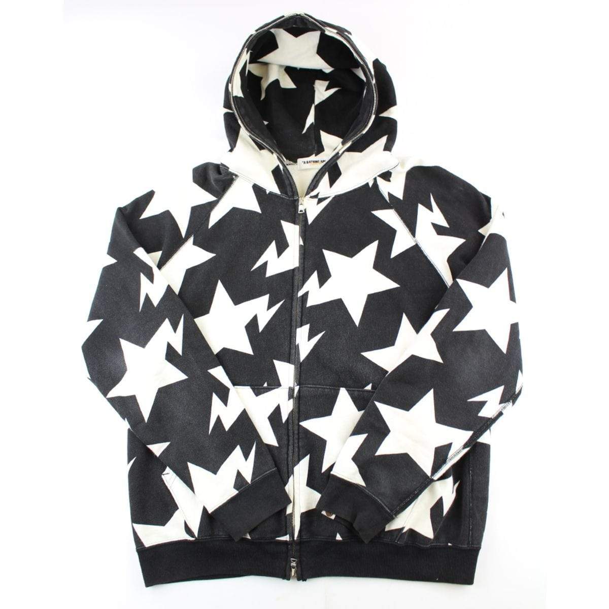 Bape All Over Bapesta Print Full Zip Black - SaruGeneral