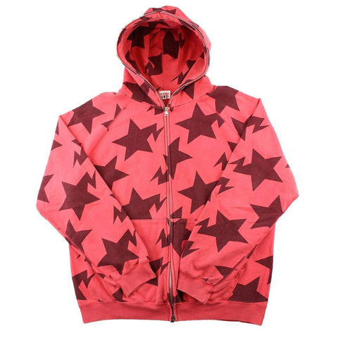 Sweat à capuche Bape All Over Bapesta imprimé rouge avec fermeture éclair intégrale