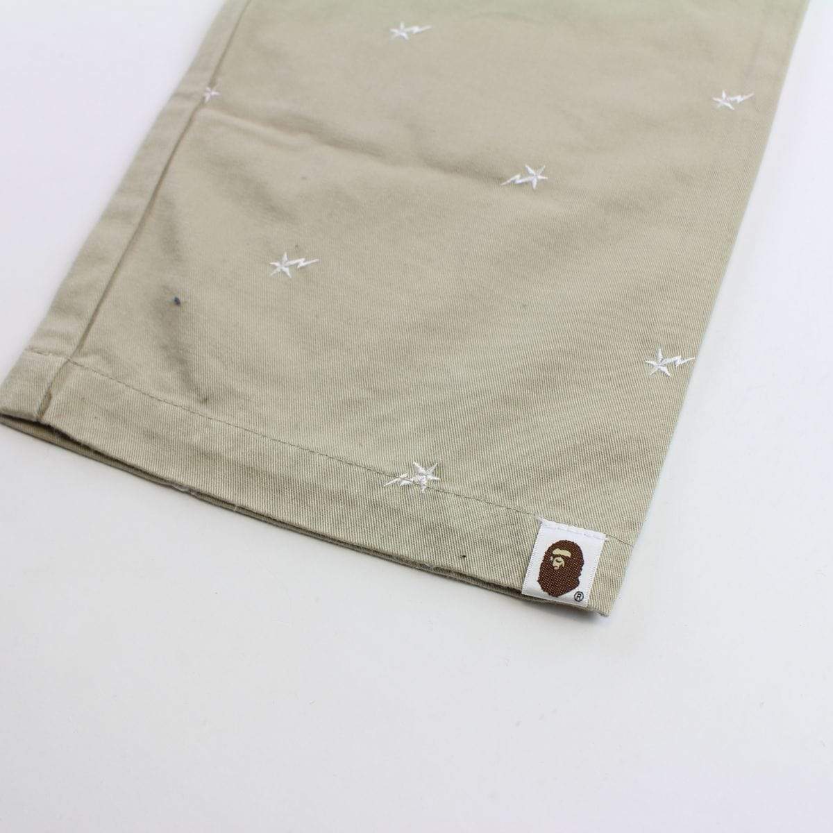 Bape Allover Bapesta Print Pants tan - SaruGeneral