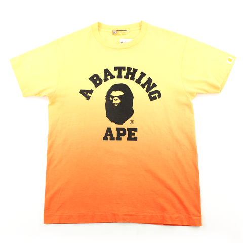T-shirt dégradé Bape Angry Face College avec logo orange