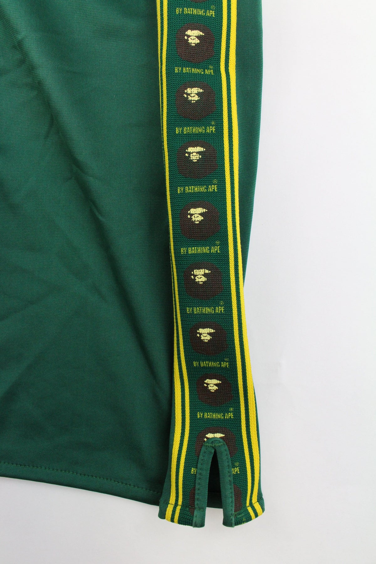 Bape Angry Face Stripe Shorts Green - SaruGeneral