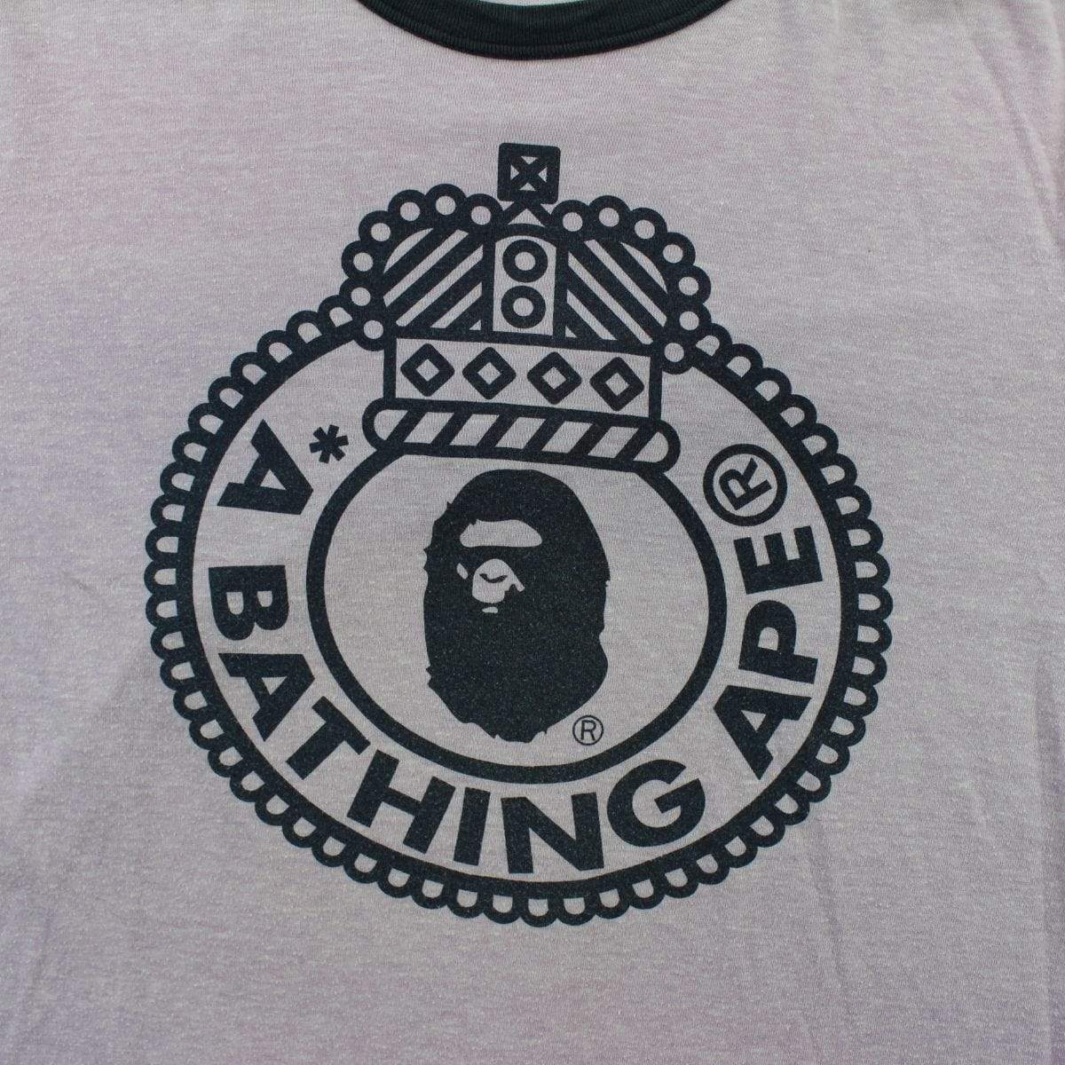 Bape Ape Logo Circle Crown Text Tee Purple - SaruGeneral