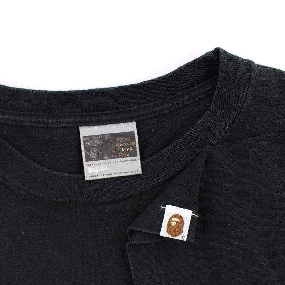 Bape Ape Logo Rainbow Stripe Tee Black - SaruGeneral