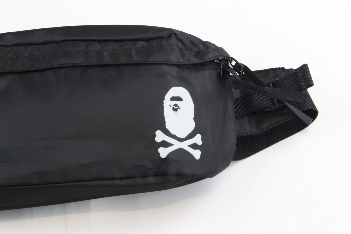 Bape pirate store Crossbones Hip Bag Black - SaruGeneral