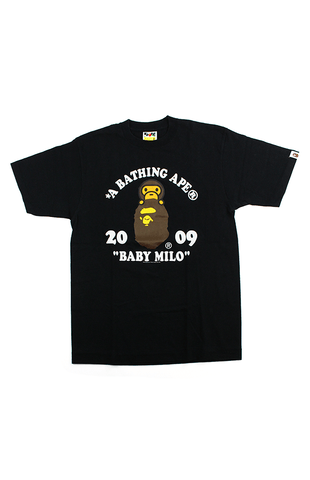 T-shirt Bape Ape Milo 2009 avec texte noir
