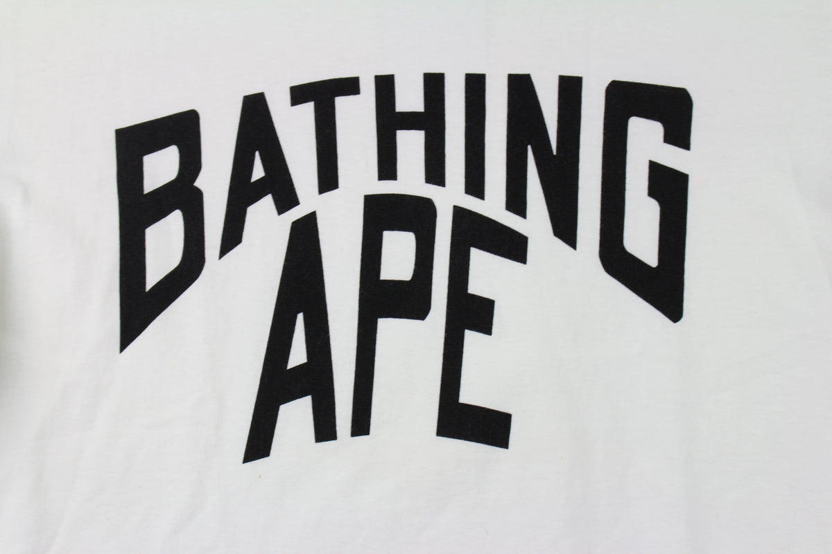 Bape bathing ape black Text Tee White - SaruGeneral