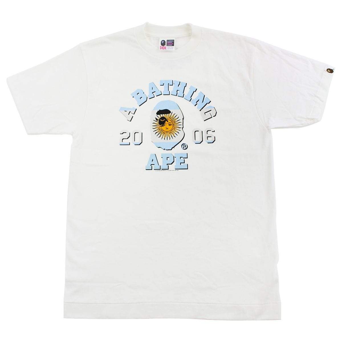 Bape Argentinian 2006 Flag College Logo Tee White - SaruGeneral