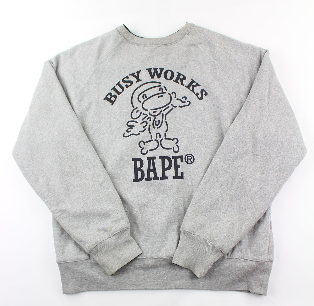 Bape Baby Milo Black Reversible Grey Crewneck - SaruGeneral