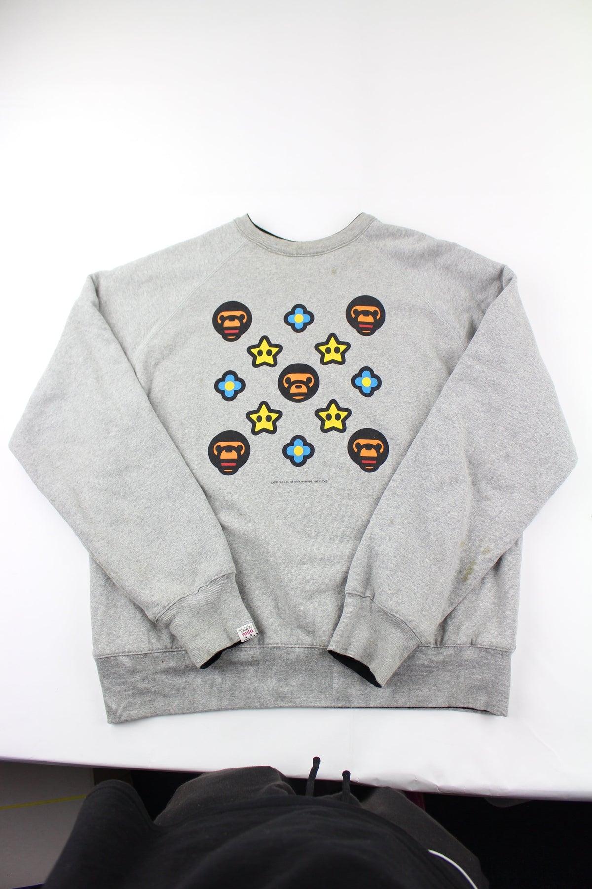Bape Baby Milo Black Reversible Grey Crewneck - SaruGeneral