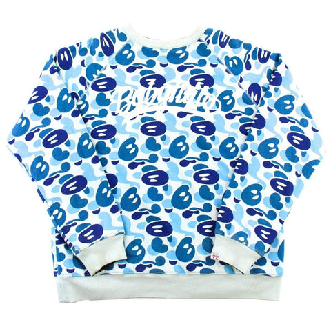 Pull ras du cou réversible 4 directions Bape Baby Milo bleu camouflage