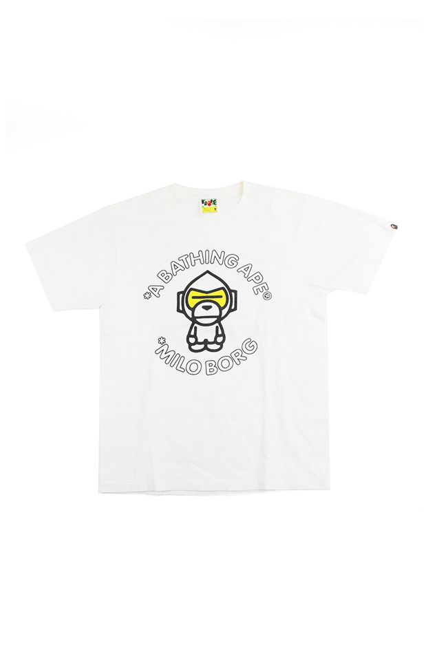 Bape Baby Milo Borg Tee White - SaruGeneral