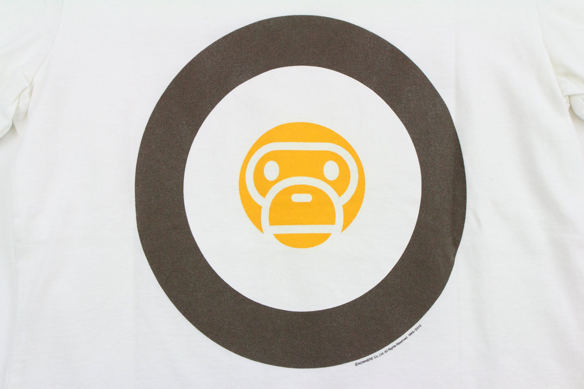 Bape Baby Milo Face Circle Logo Tee White - SaruGeneral