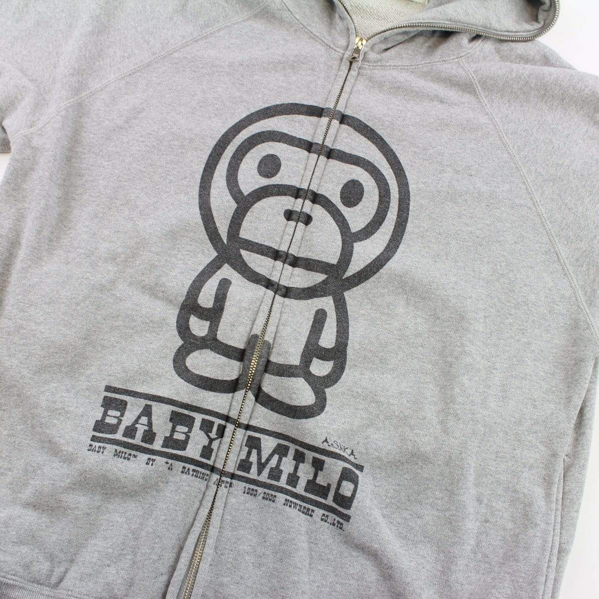 Bape Baby Milo Full Zip Hoodie Grey - SaruGeneral
