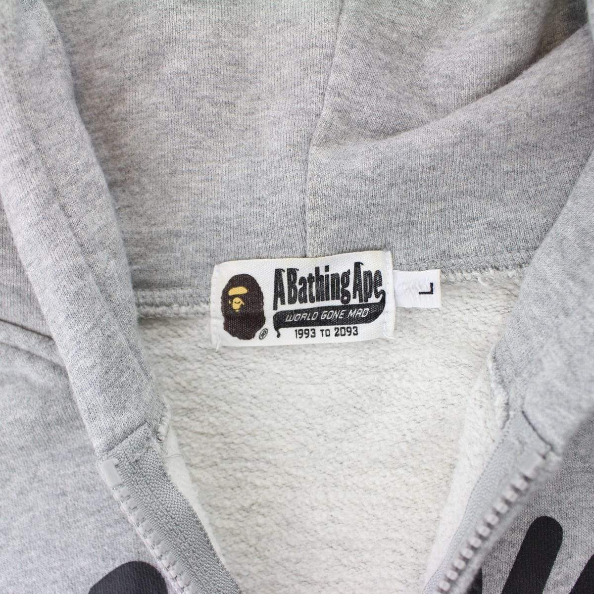 Bape Baby Milo Logo Full Zip Hoodie Grey - SaruGeneral