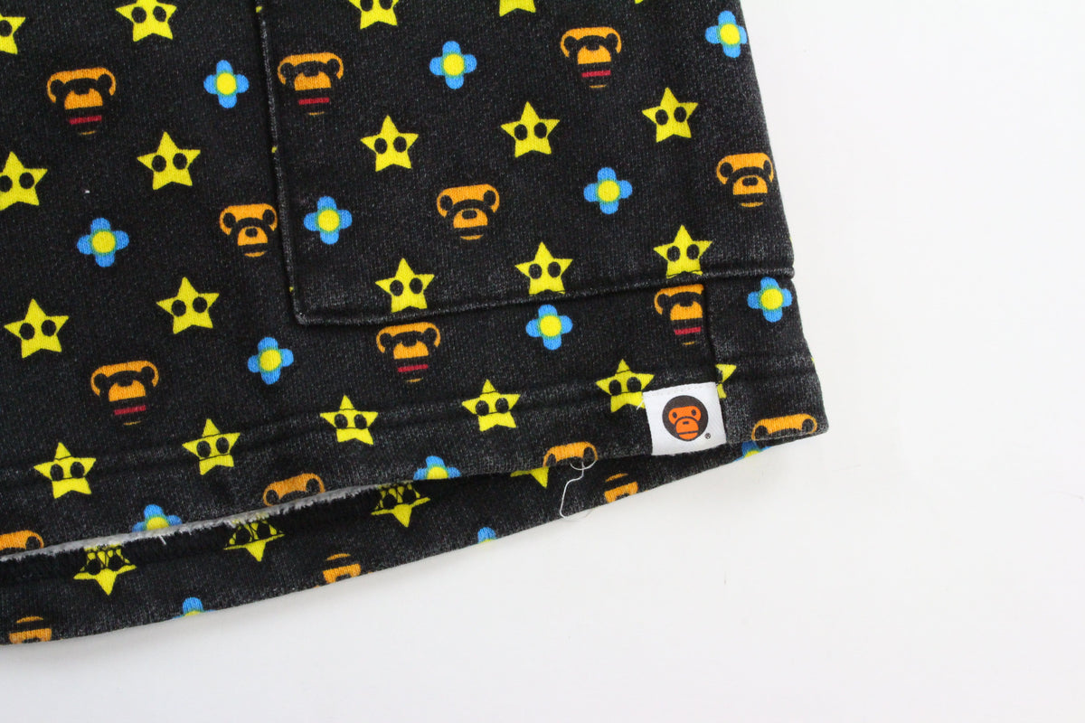Bape Baby Milo Monogram Shorts Black - SaruGeneral