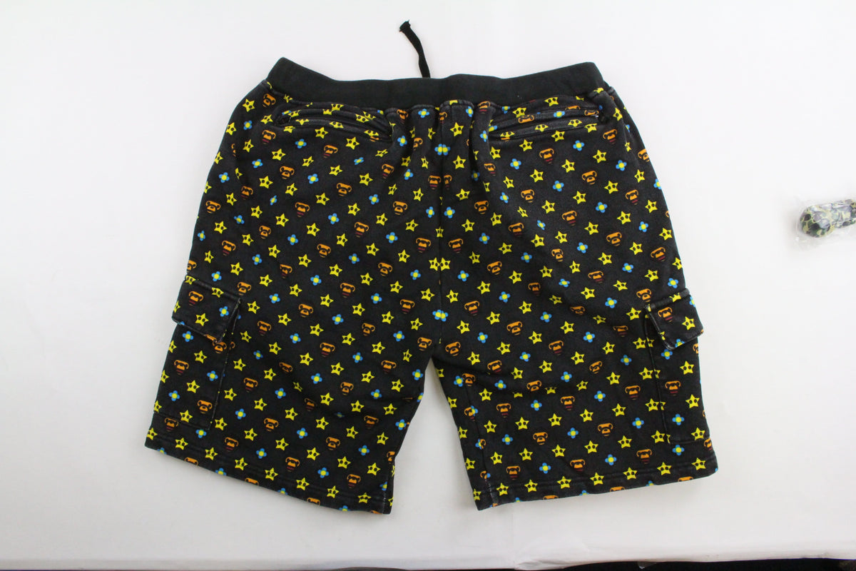 Bape Baby Milo Monogram Shorts Black - SaruGeneral